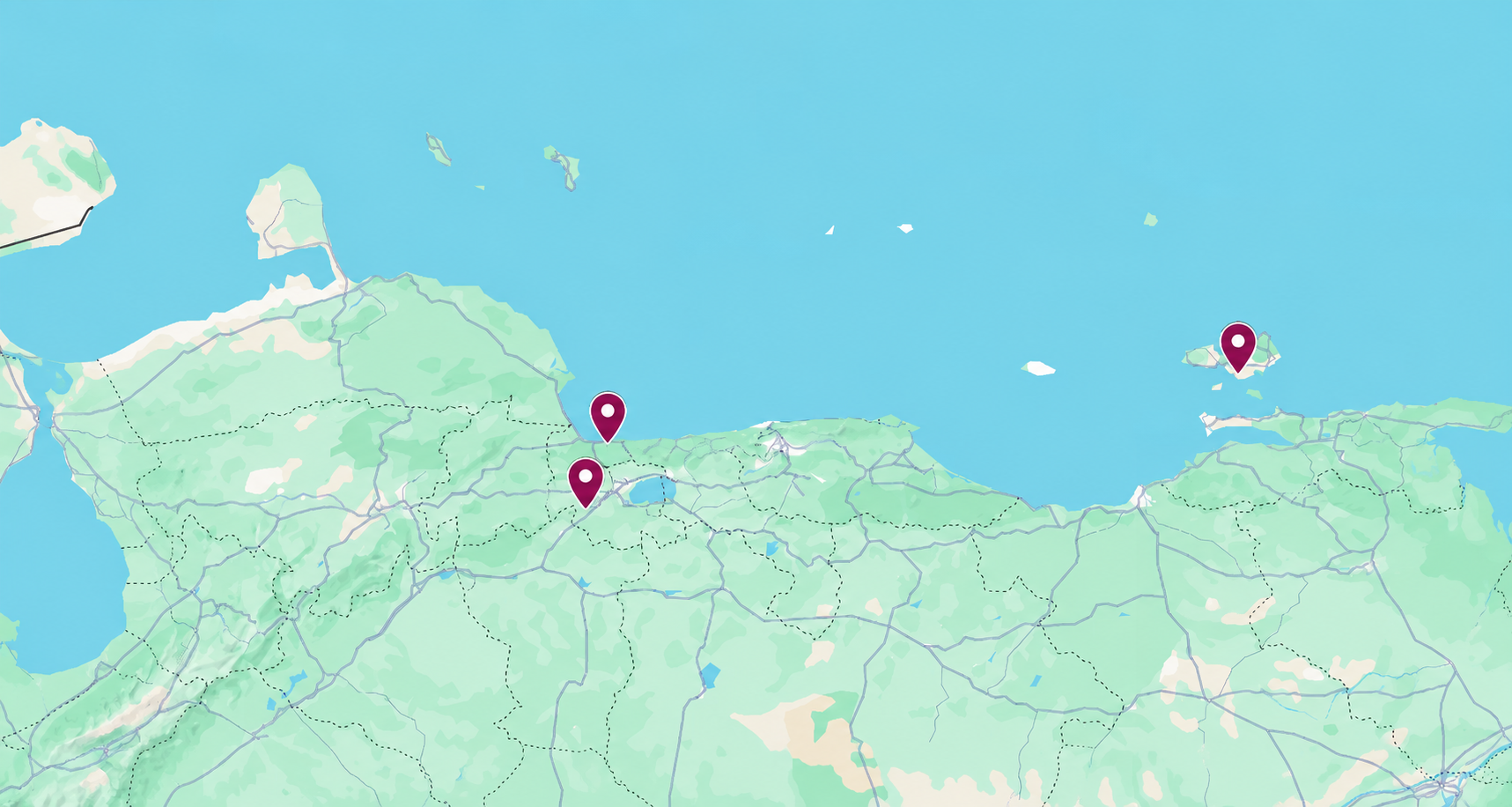 Map of northern Venezuela showing Puerto Cabello and El Guamache port operations and Valencia offices